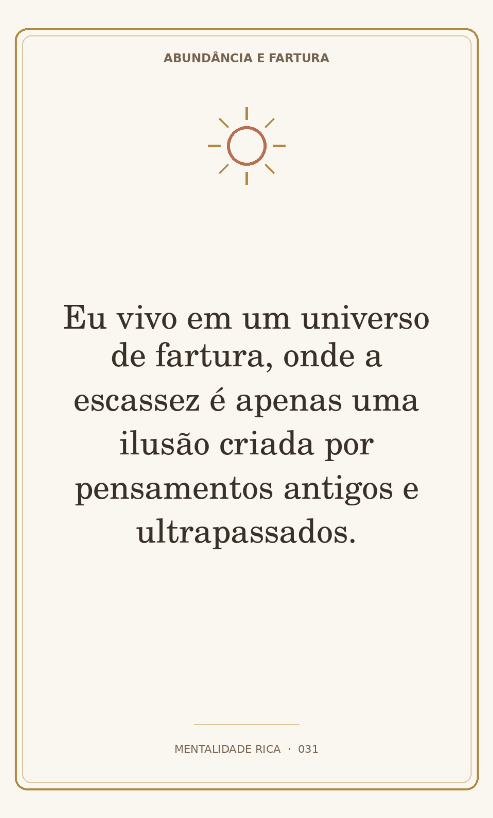 Card 031 — Abundância e Fartura — Mentalidade Rica